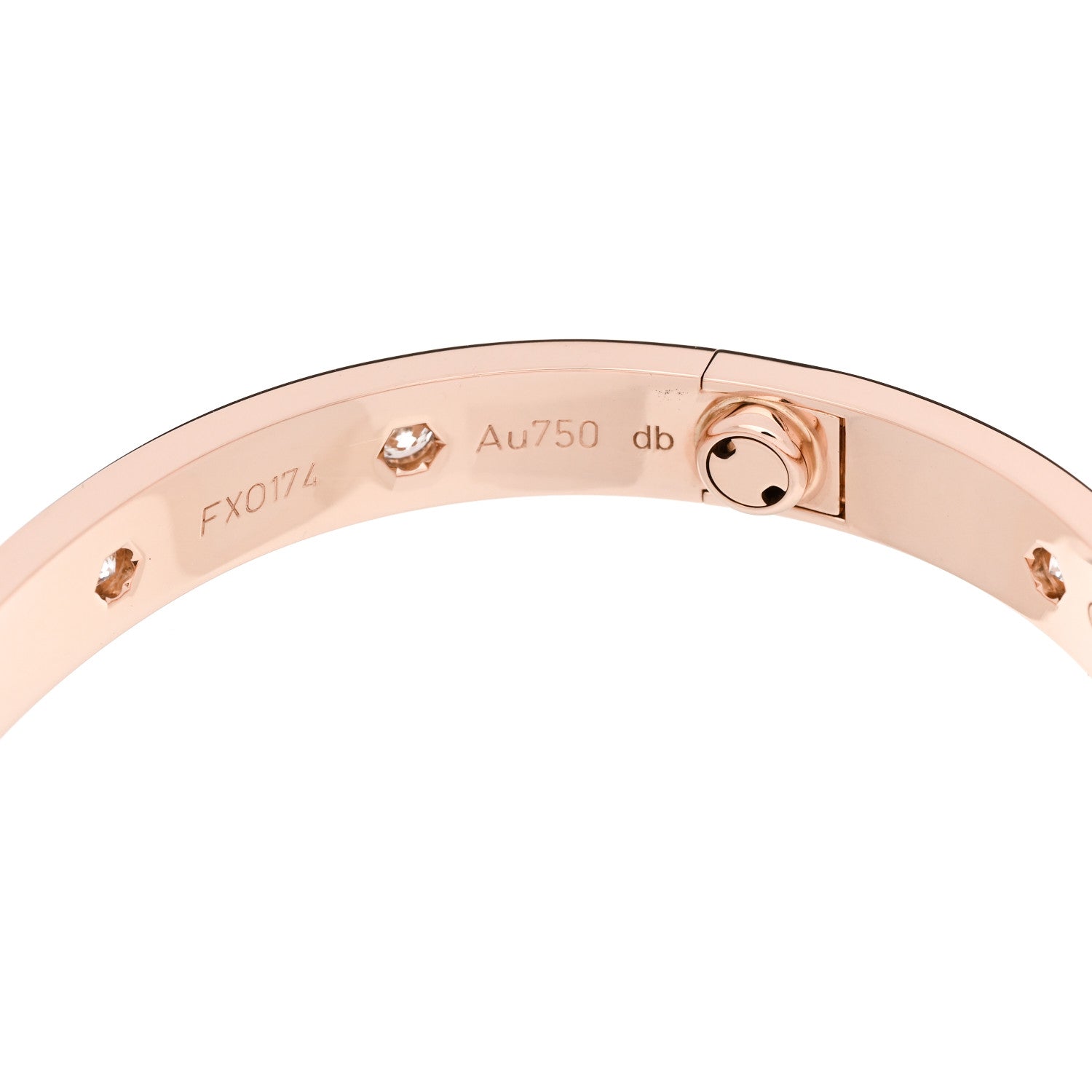 Cartier 18K Pink Gold 10 Diamond LOVE Bracelet 16 6 of 8