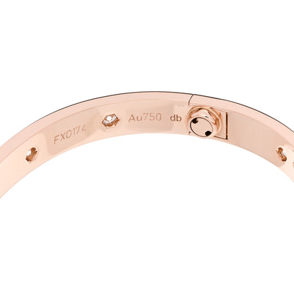 Cartier 18K Pink Gold 10 Diamond LOVE Bracelet 16 6 of 8