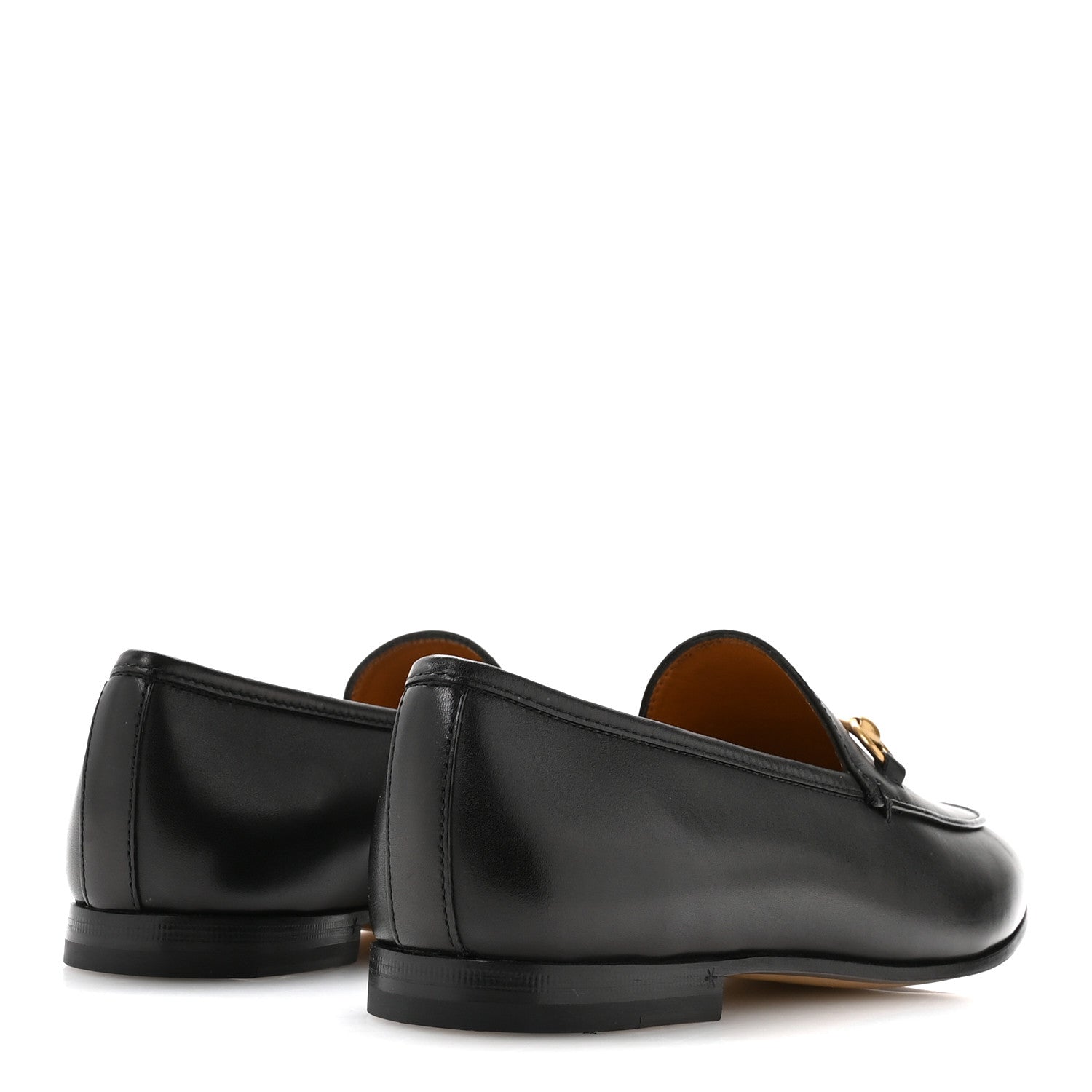 Gucci Calfskin Womens Jordaan Loafers 38.5 Black 1884608