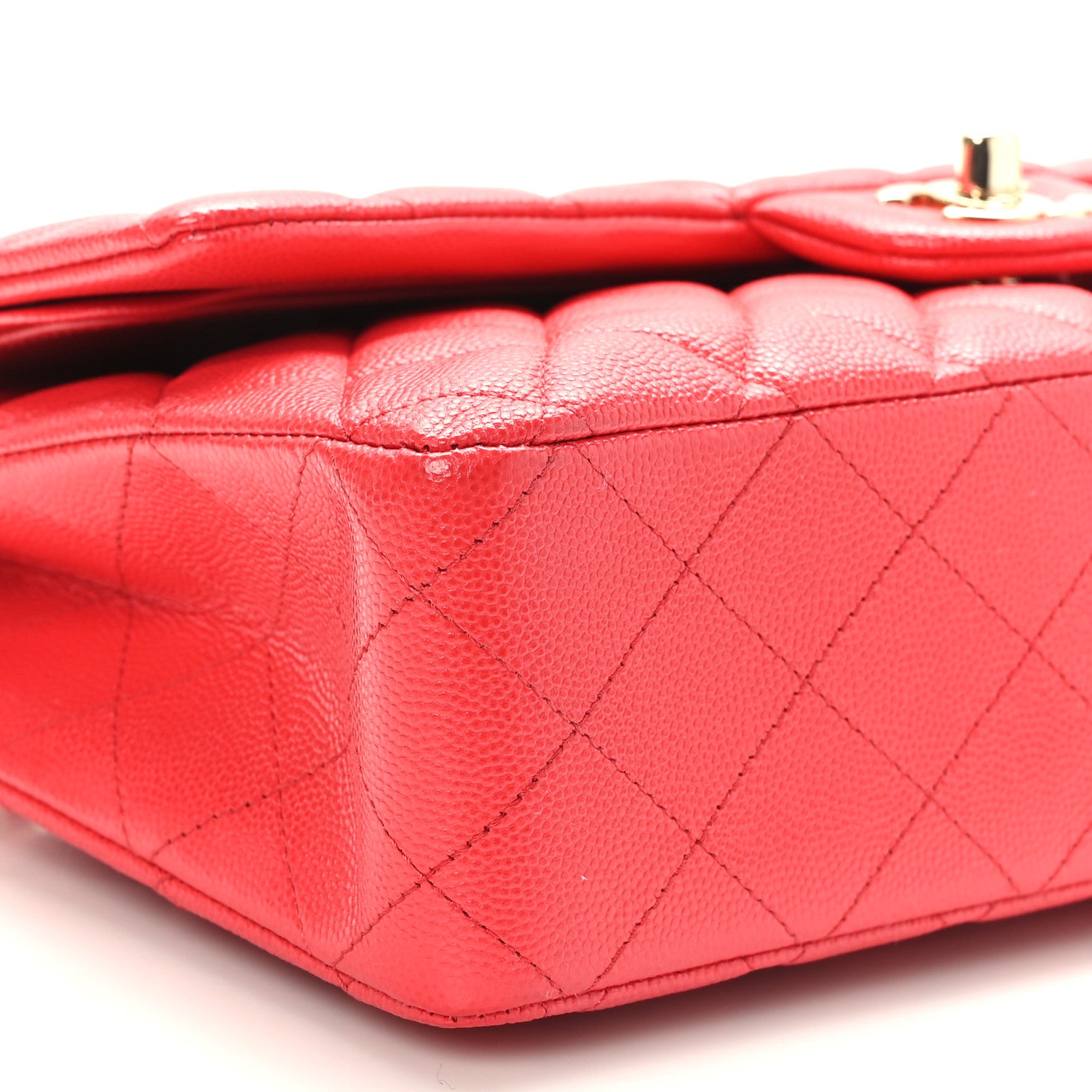Chanel Caviar Quilted Medium Double Flap Red 8 of 9