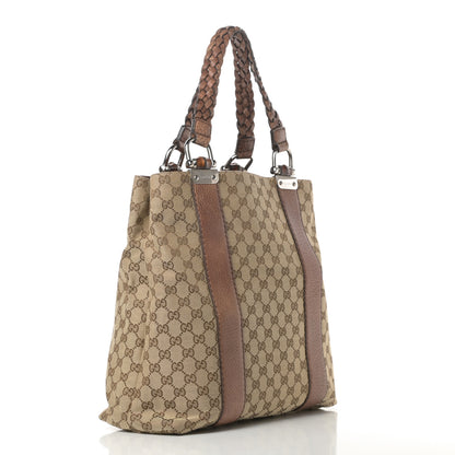Gucci Monogram Large Bamboo Bar Tote Brown 3 of 11