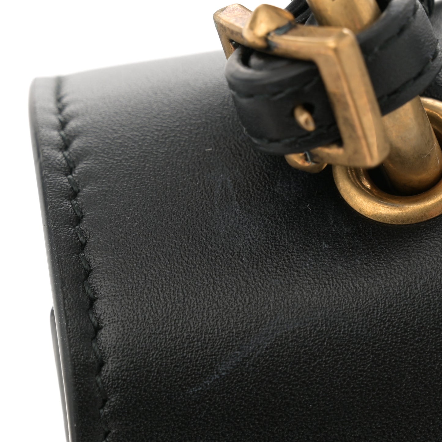Calfskin Sylvie Web Small Queen Margaret Top Handle Bag Black