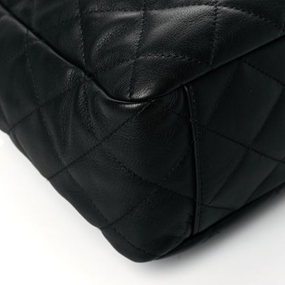 Chanel Goatskin Quilted Chain Drawstring Bag Black 8 of 9