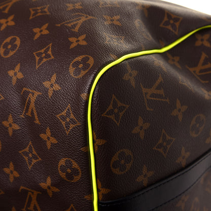 Louis Vuitton Monogram Macassar Keepall Bandouliere 50 Florescent Yellow 6 of 9