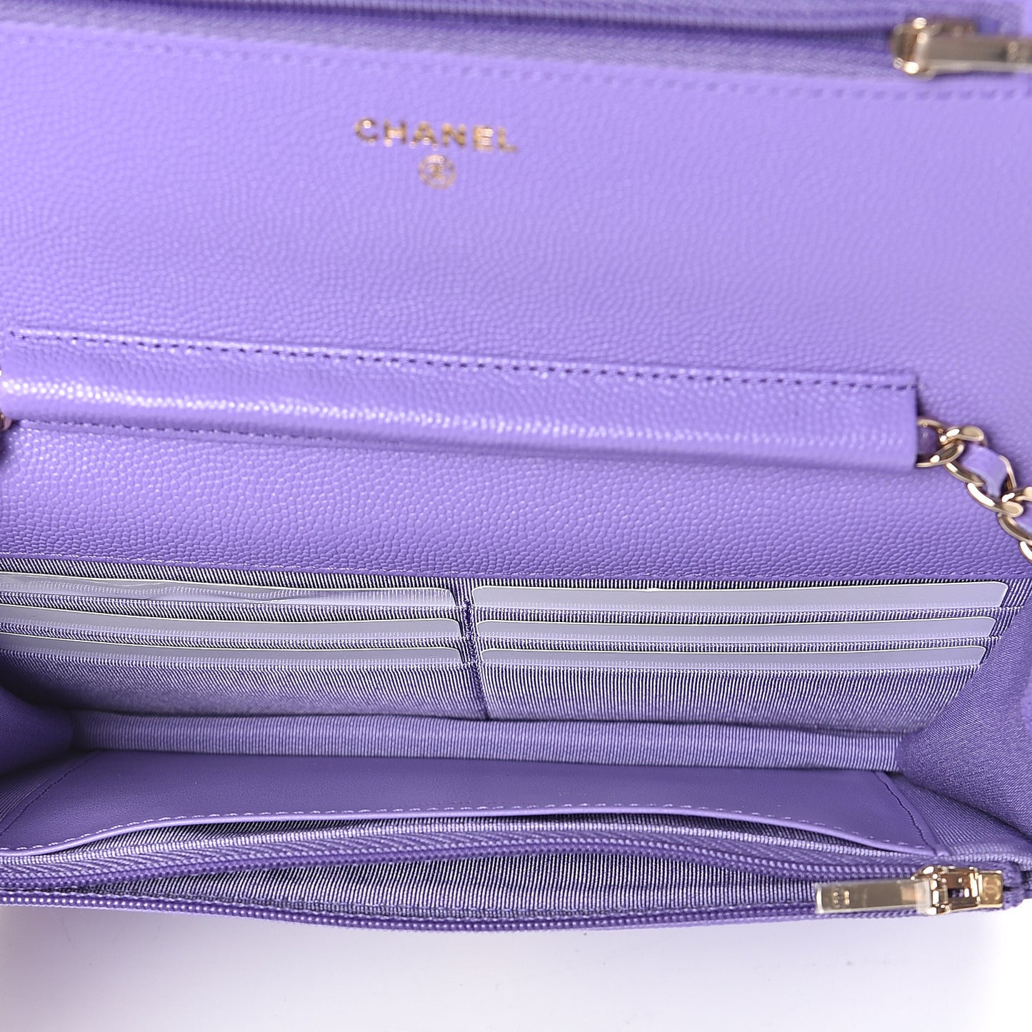 Caviar Quilted Wallet On Chain WOC Purple
