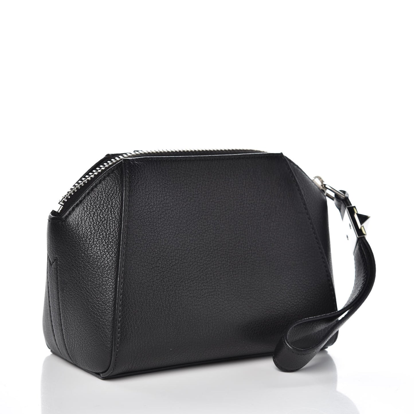 Sugar Goatskin Small Antigona Beauty Wristlet Black