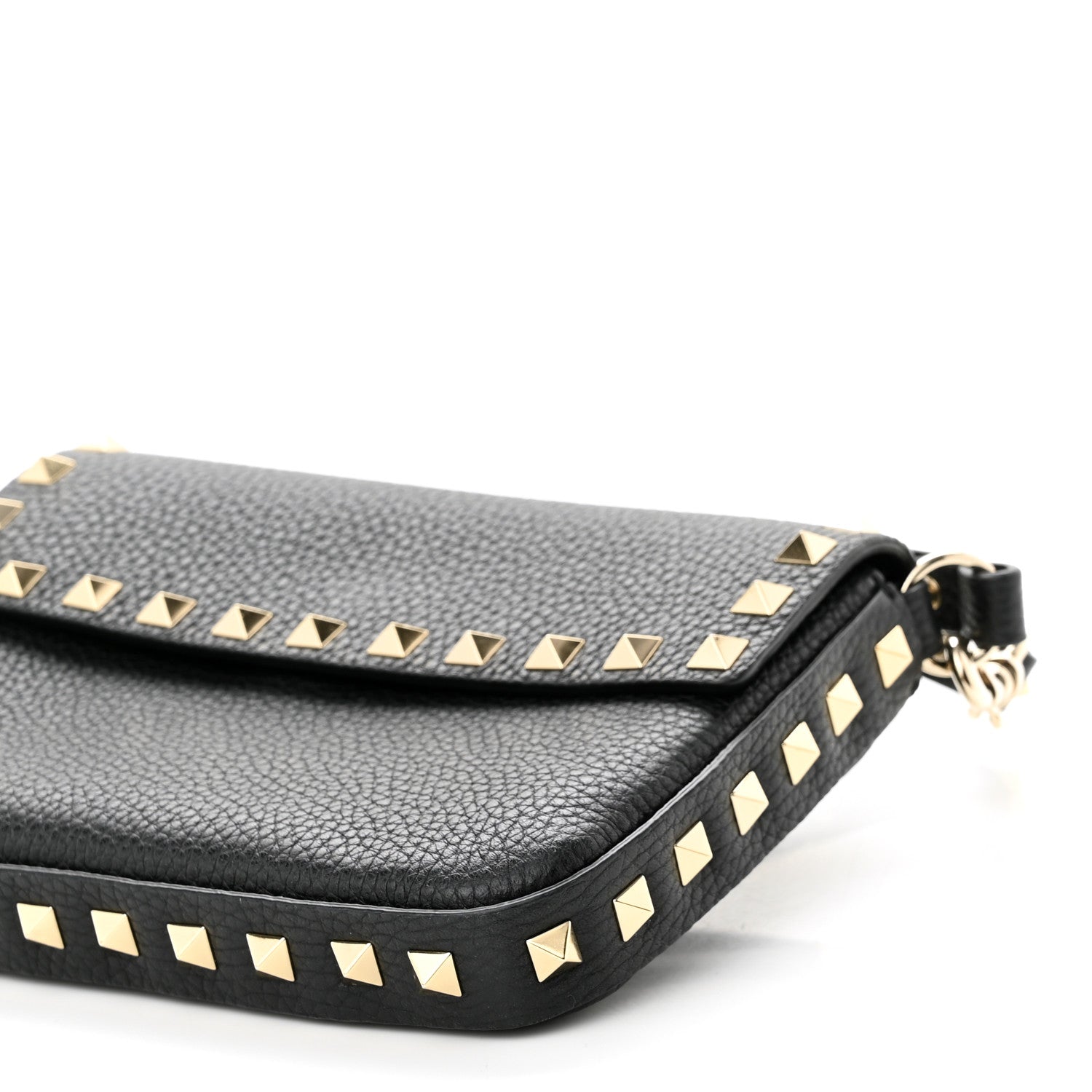 Valentino Garavani Grainy Calfskin Rockstud Crossbody Pouch Black 9 of 10