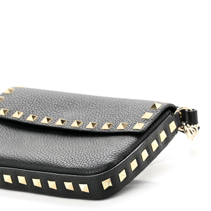 Valentino Garavani Grainy Calfskin Rockstud Crossbody Pouch Black 9 of 10