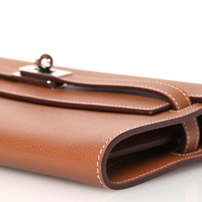 Hermes Evercolor Kelly Wallet To Go Gold 11 of 13