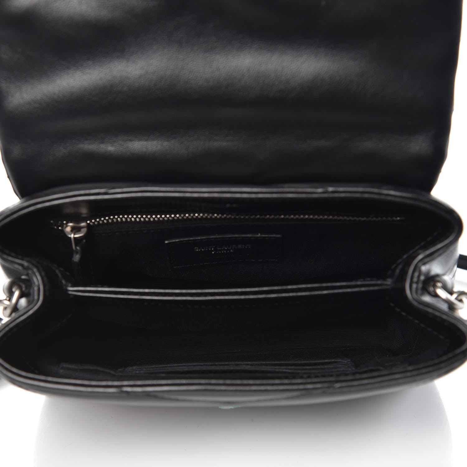 Saint Laurent Calfskin Y Quilted Monogram Toy Loulou Crossbody Bag Black 5 of 7