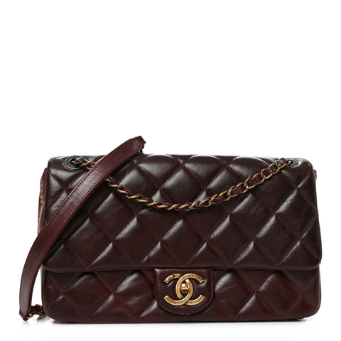 Hot Stamping Calfskin Tale Of Salzburg Flap Burgundy