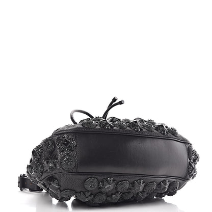 Burberry Calfskin Mason Warrior Studded Hobo Black 4 of 19
