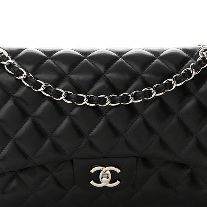 Chanel Lambskin Quilted Jumbo Double Flap Black 8 of 11