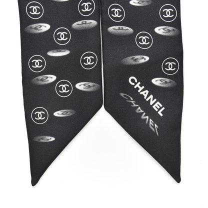Chanel Silk CC Slim Bandeau Scarf Black 2 of 4