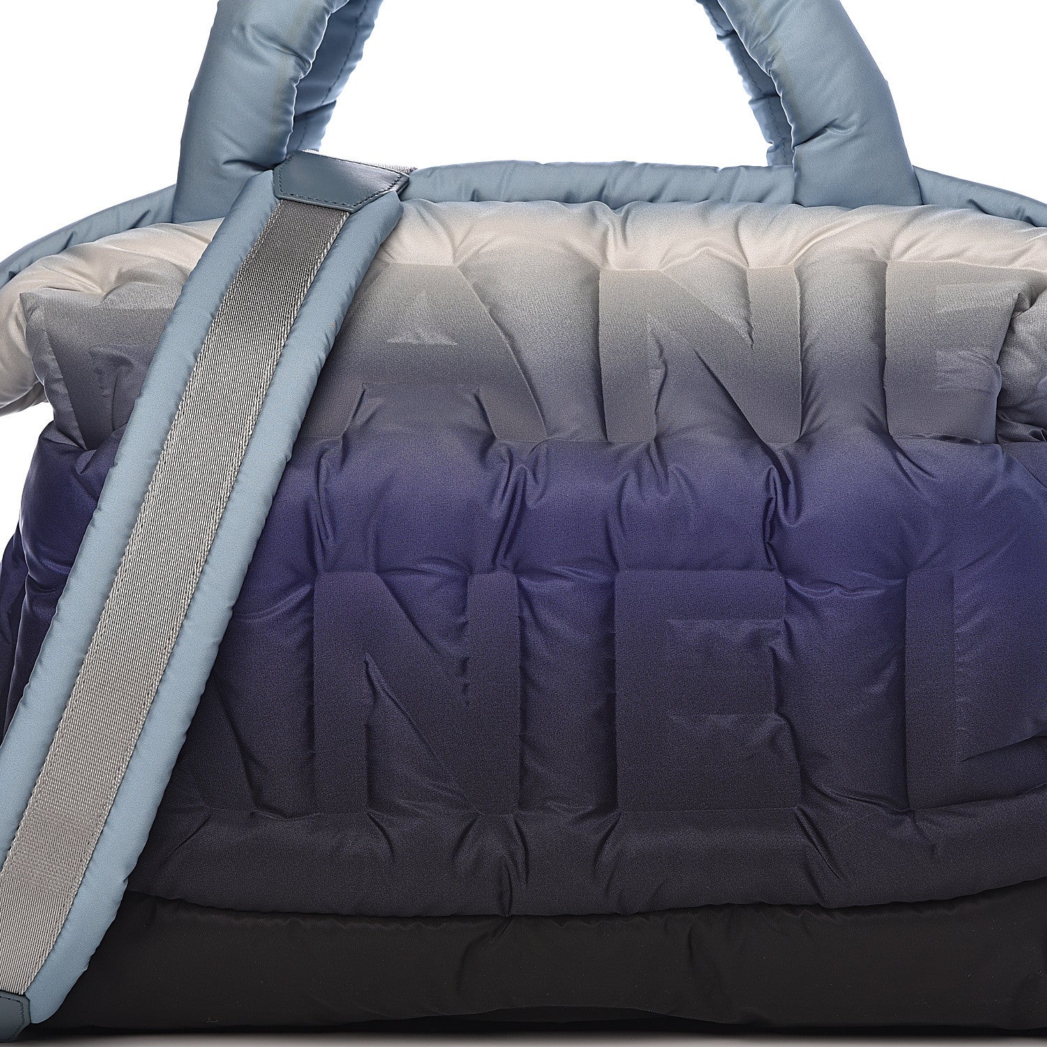 Chanel CHNylon Embossed Doudoune Bowling Bag Blue White 10 of 10
