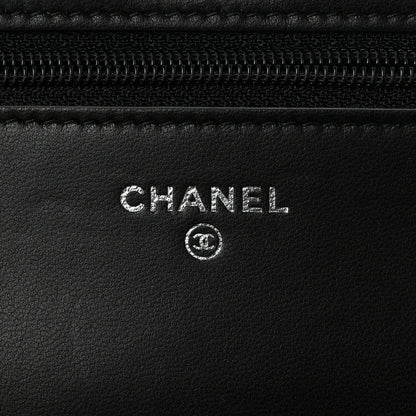 Chanel Snakeskin Wallet On Chain WOC Black Red 6 of 13