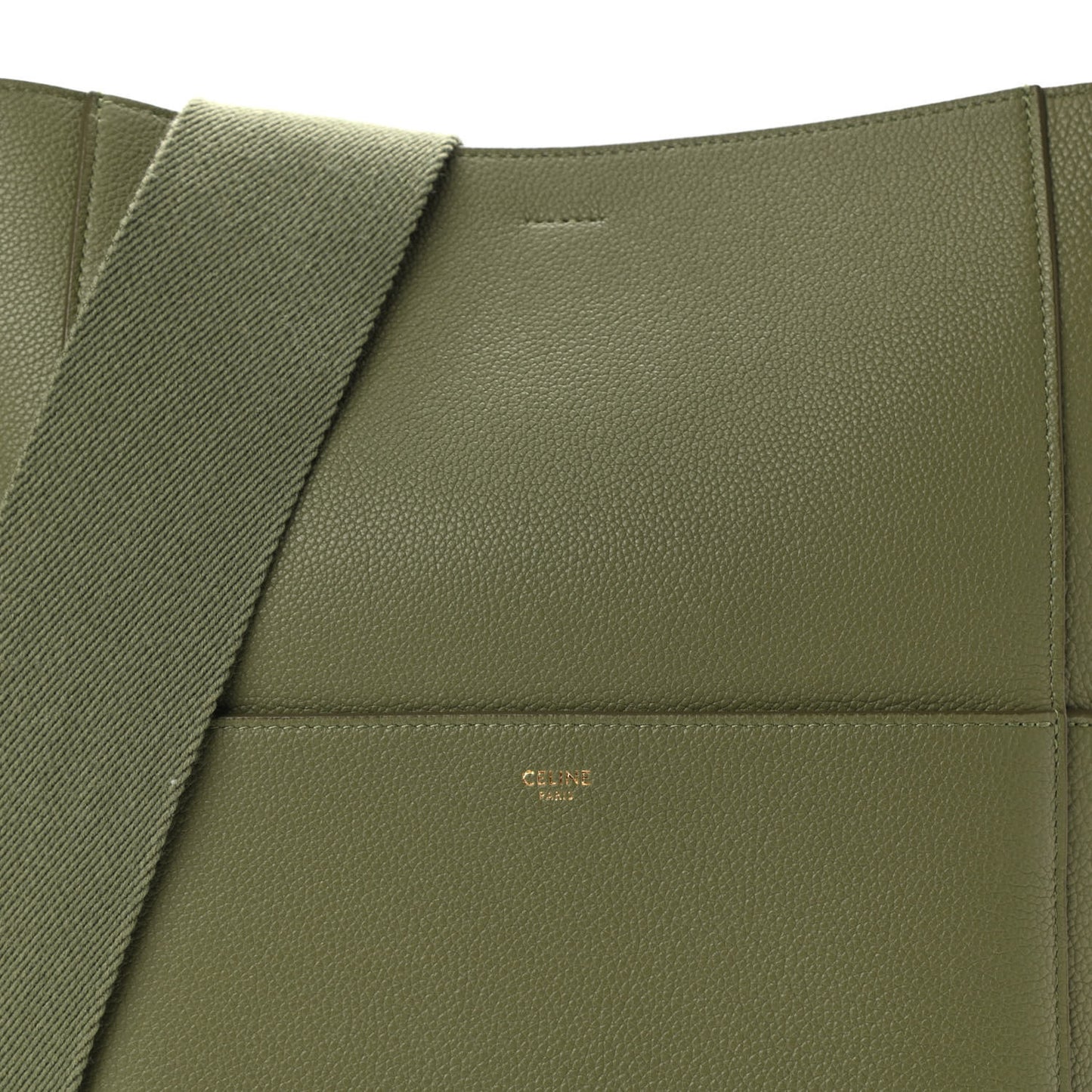 Soft Grained Calfskin Sangle Bucket Bag Light Khaki