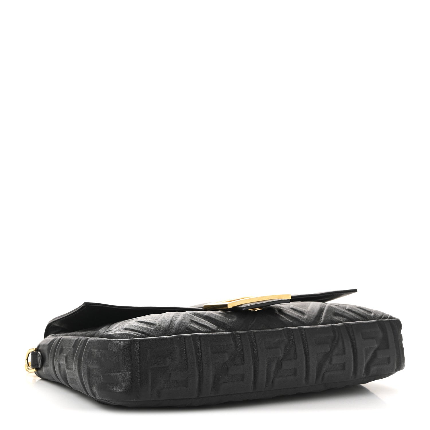 Fendi Nappa FF 1974 Embossed Large Baguette Black 3 of 10