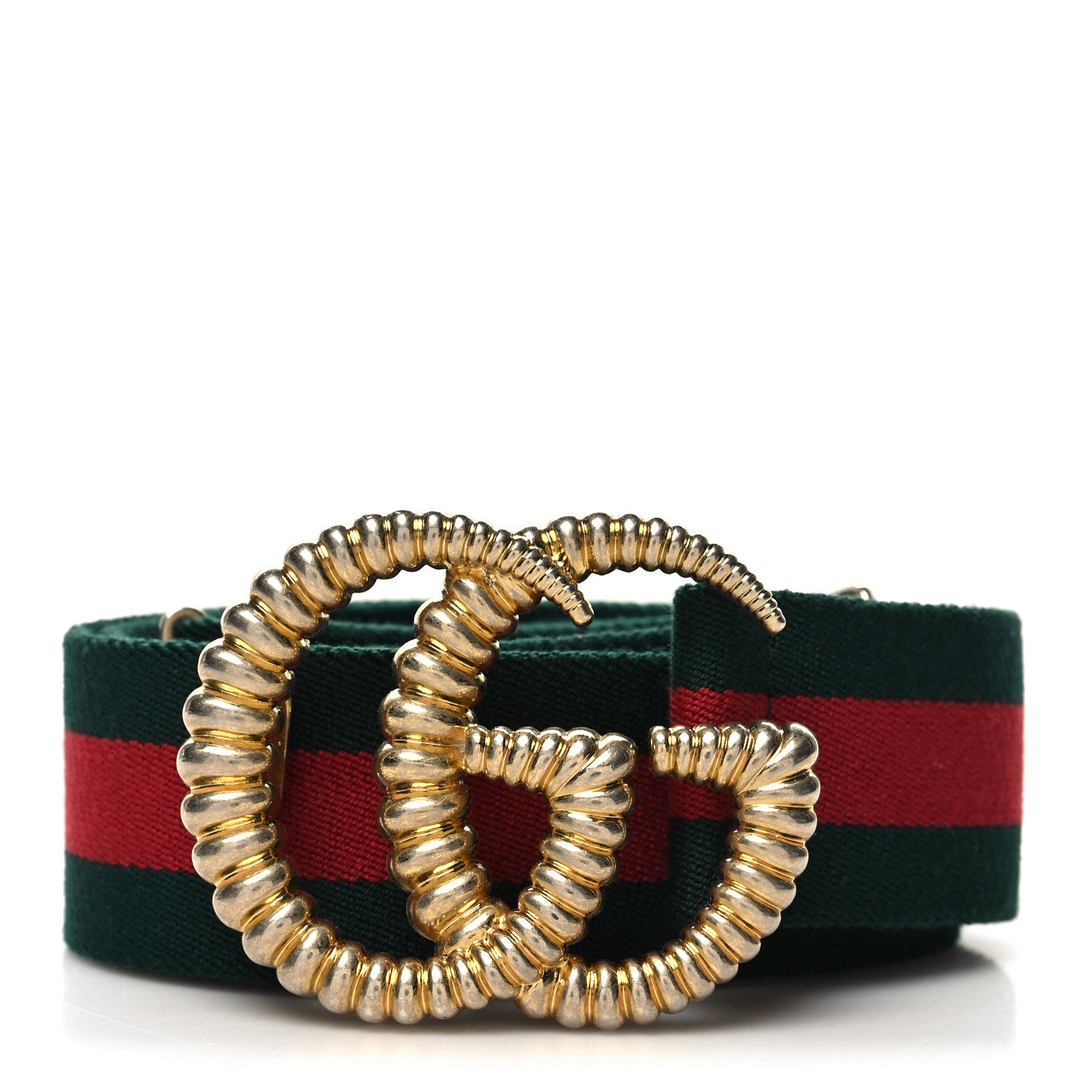 Gucci Canvas Torchon Double G Web Belt 85 34 Verde 1 of 4
