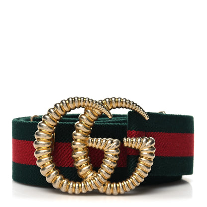 Gucci Canvas Torchon Double G Web Belt 85 34 Verde 1 of 4