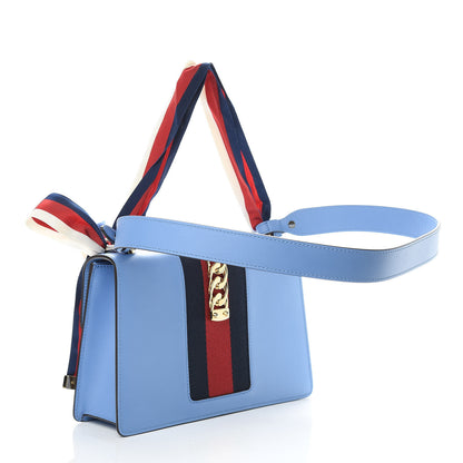 Gucci Calfskin Small Sylvie Shoulder Bag Clear Sky Blue 4 of 13
