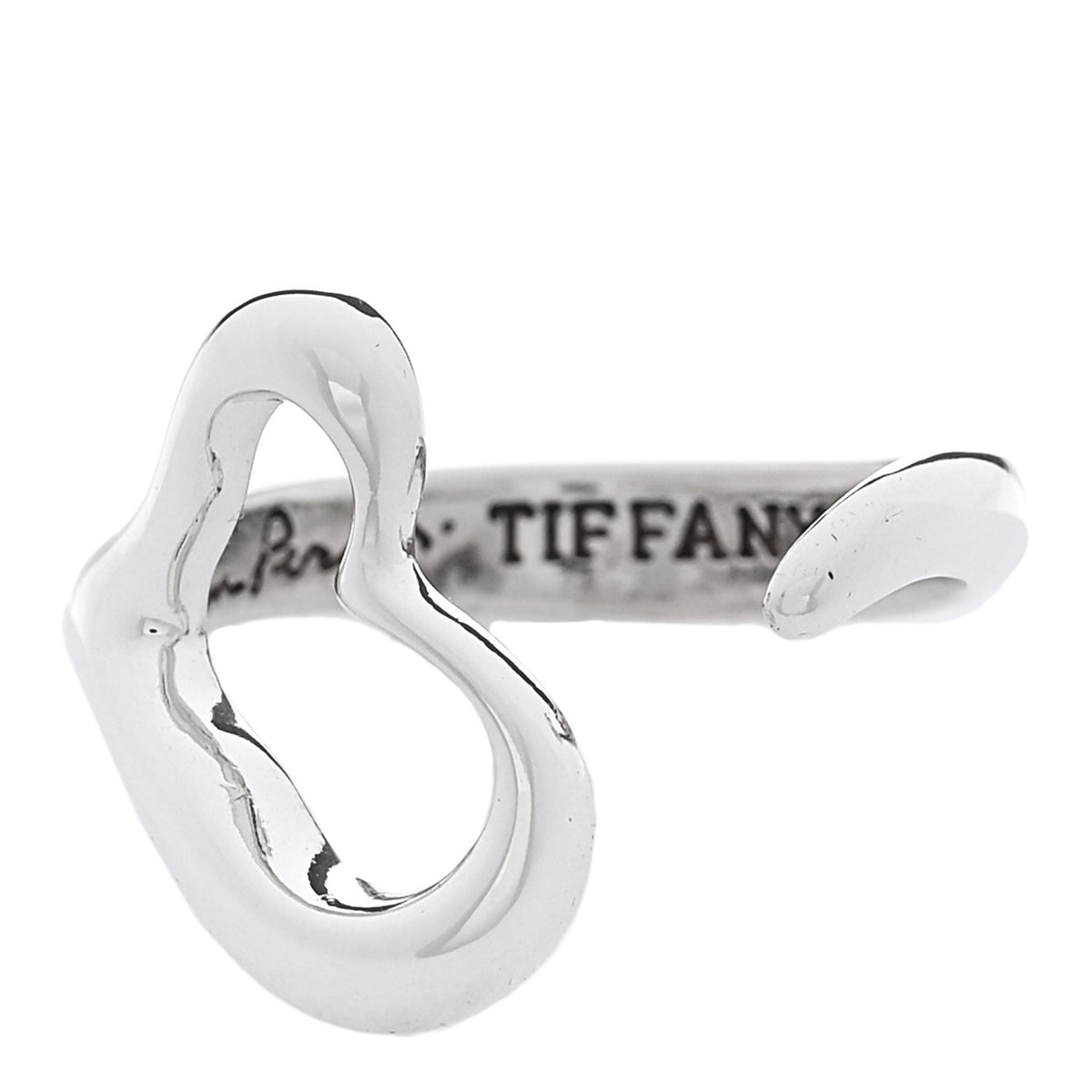 Tiffany Sterling Silver Elsa Peretti Open Heart Ring 52 6 1 of 5
