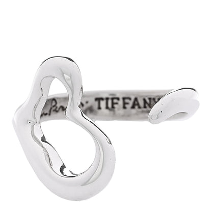Tiffany Sterling Silver Elsa Peretti Open Heart Ring 52 6 1 of 5