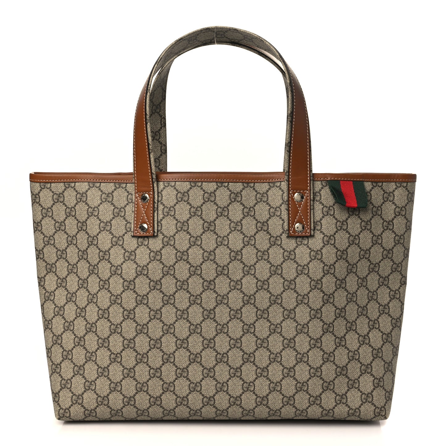 GG Plus Monogram Medium Signature Web Loop Tote Brown