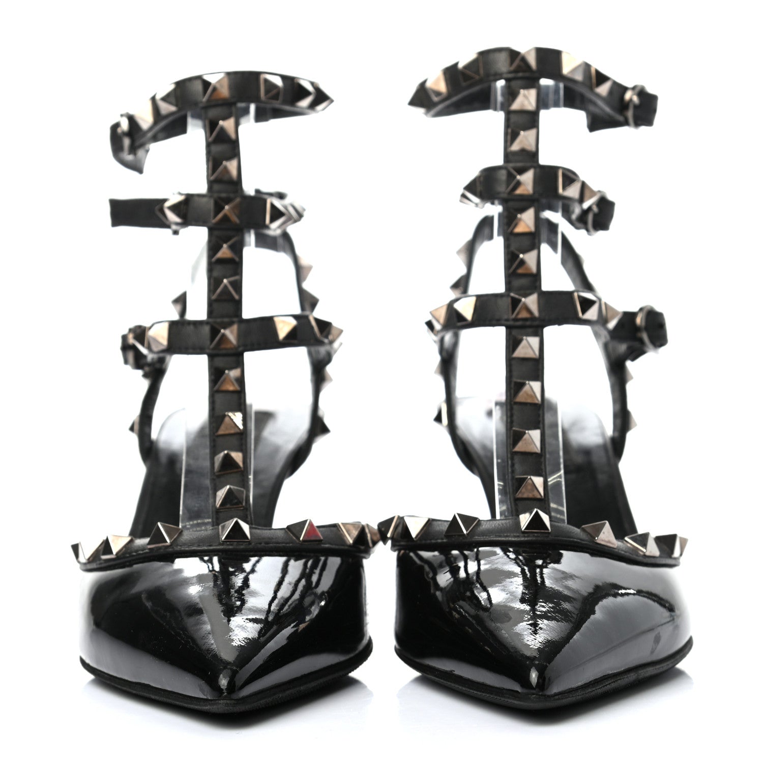 Valentino Garavani Patent Nappa Rockstud Ankle Strap 65mm Pumps 37 Black 2 of 8