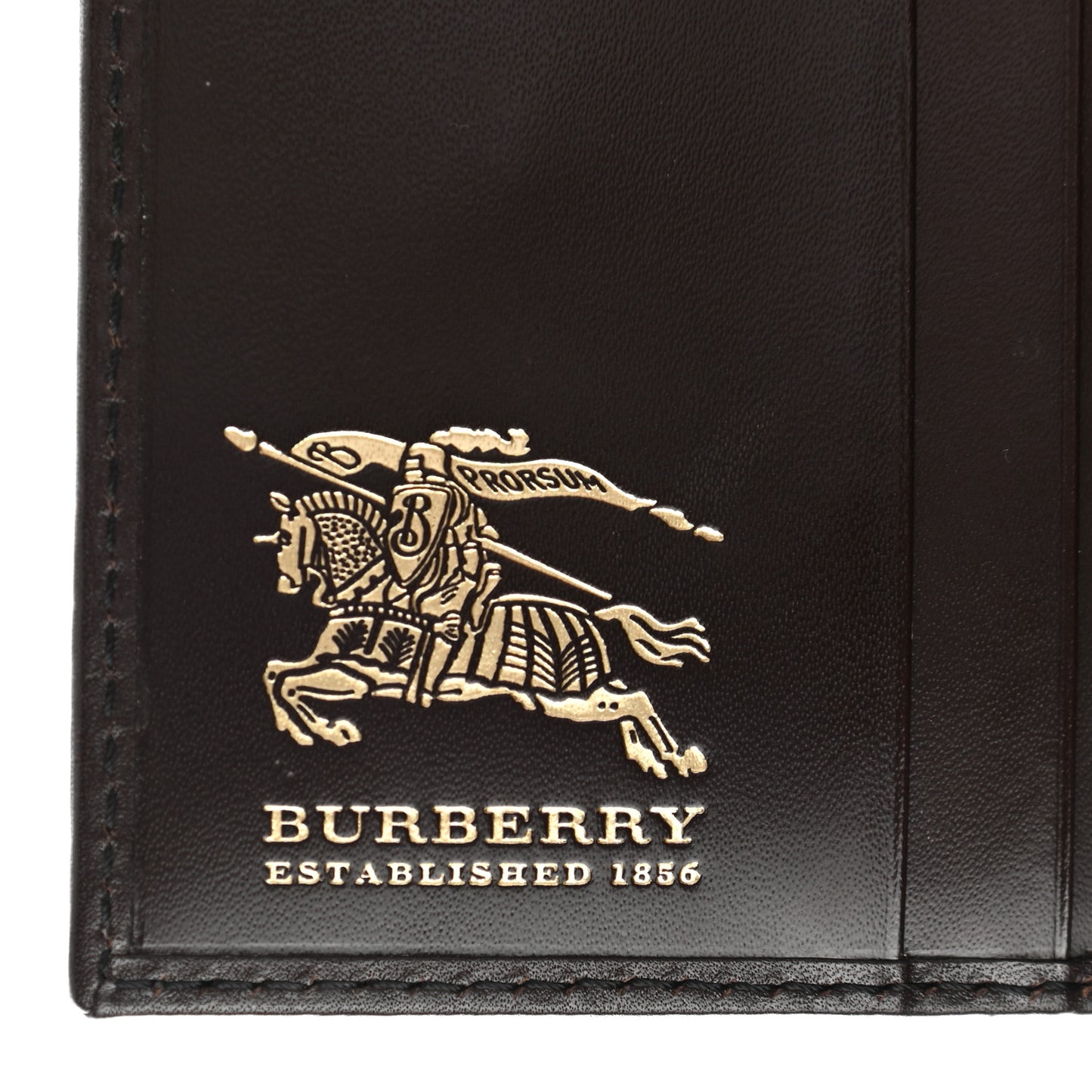 Calfskin House Check Compact Wallet Black