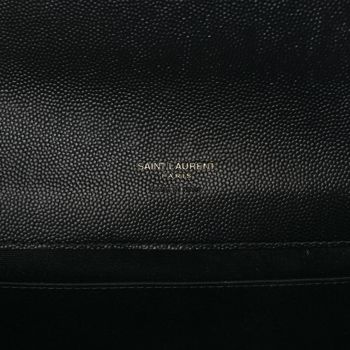 Grain De Poudre Matelasse Chevron Monogram Envelope Clutch Black