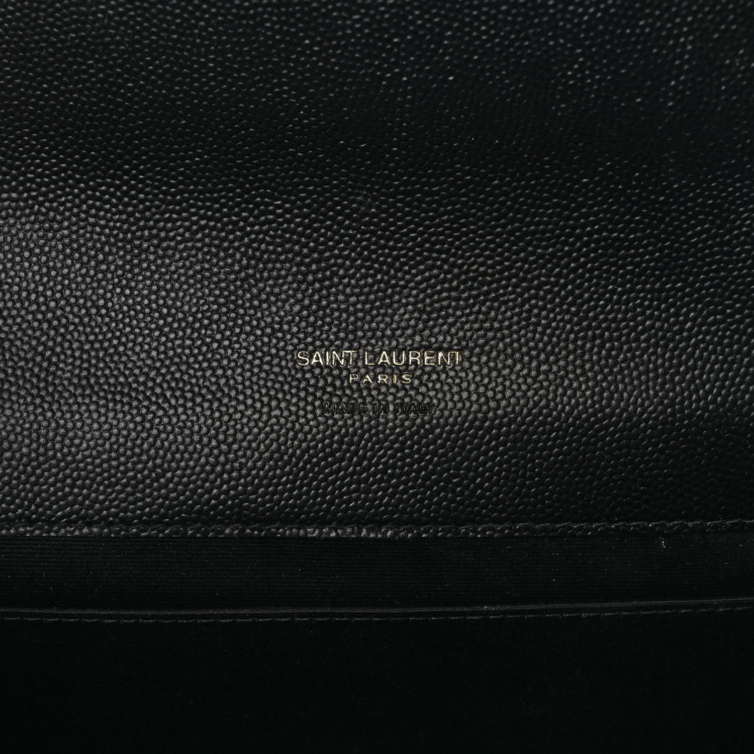 Saint Laurent Grain De Poudre Matelasse Chevron Monogram Envelope Clutch Black 7 of 9