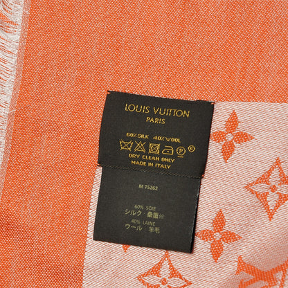 Louis Vuitton Silk Wool Monogram Denim Shawl Piment 5 of 5
