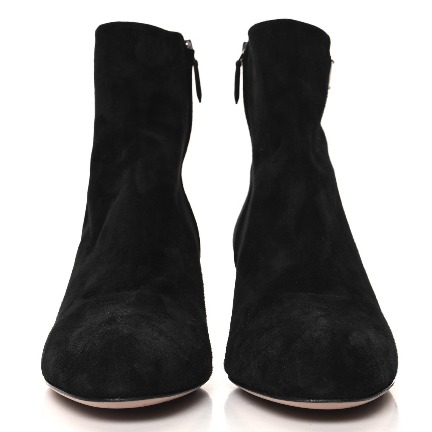 Velvet Metal Triangle Logo Zip 65mm Boots 39.5 Black