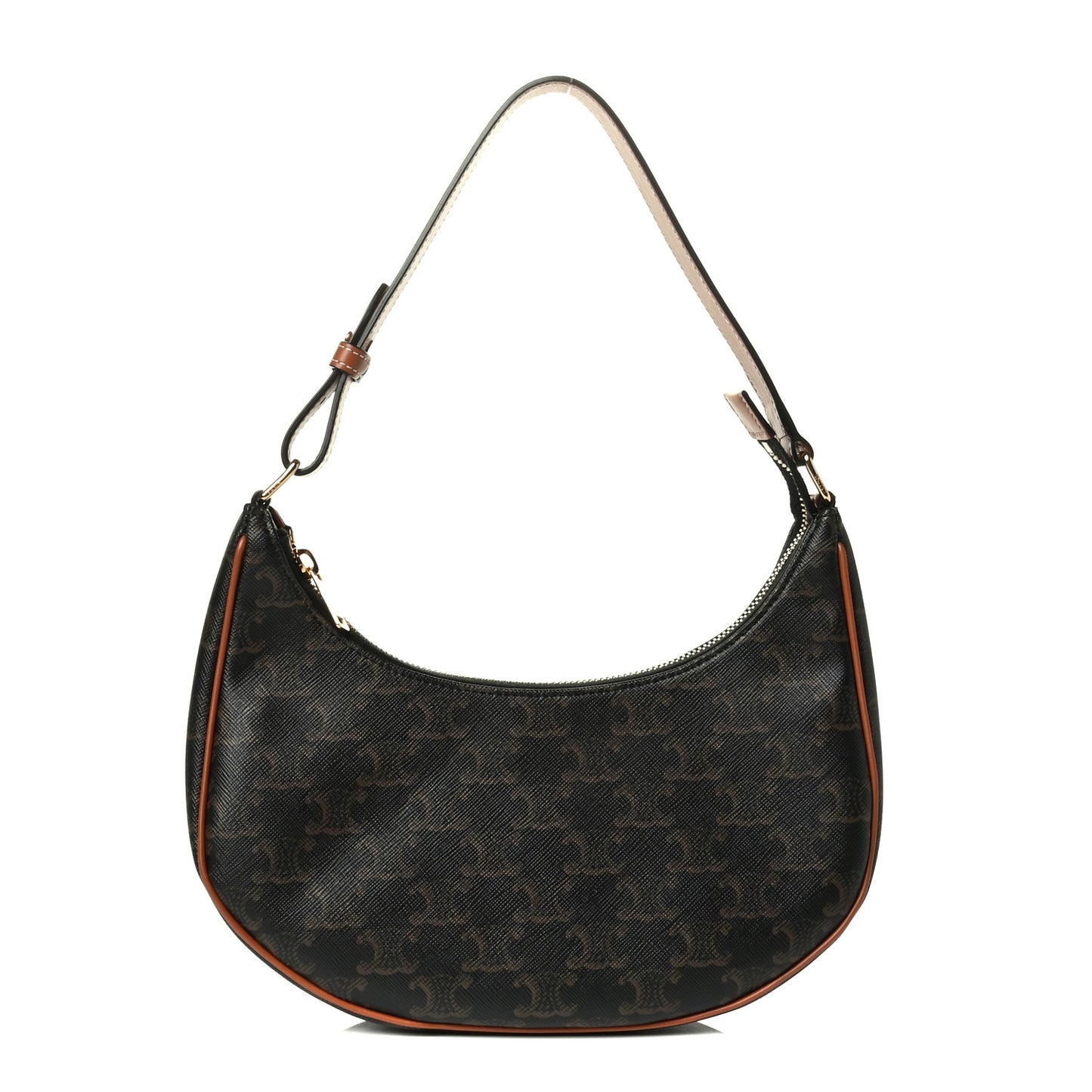 Triomphe Canvas Calfskin Ava Shoulder Bag Tan