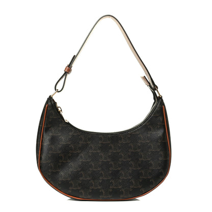 Celine Triomphe Canvas Calfskin Ava Shoulder Bag Tan 1 of 6