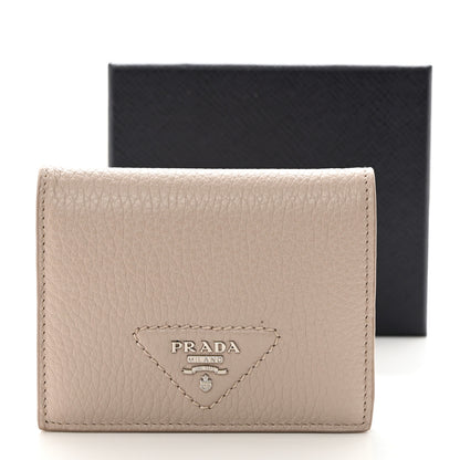 Prada Vitello Daino Small Bi-Fold Wallet Ninfea 8 of 8