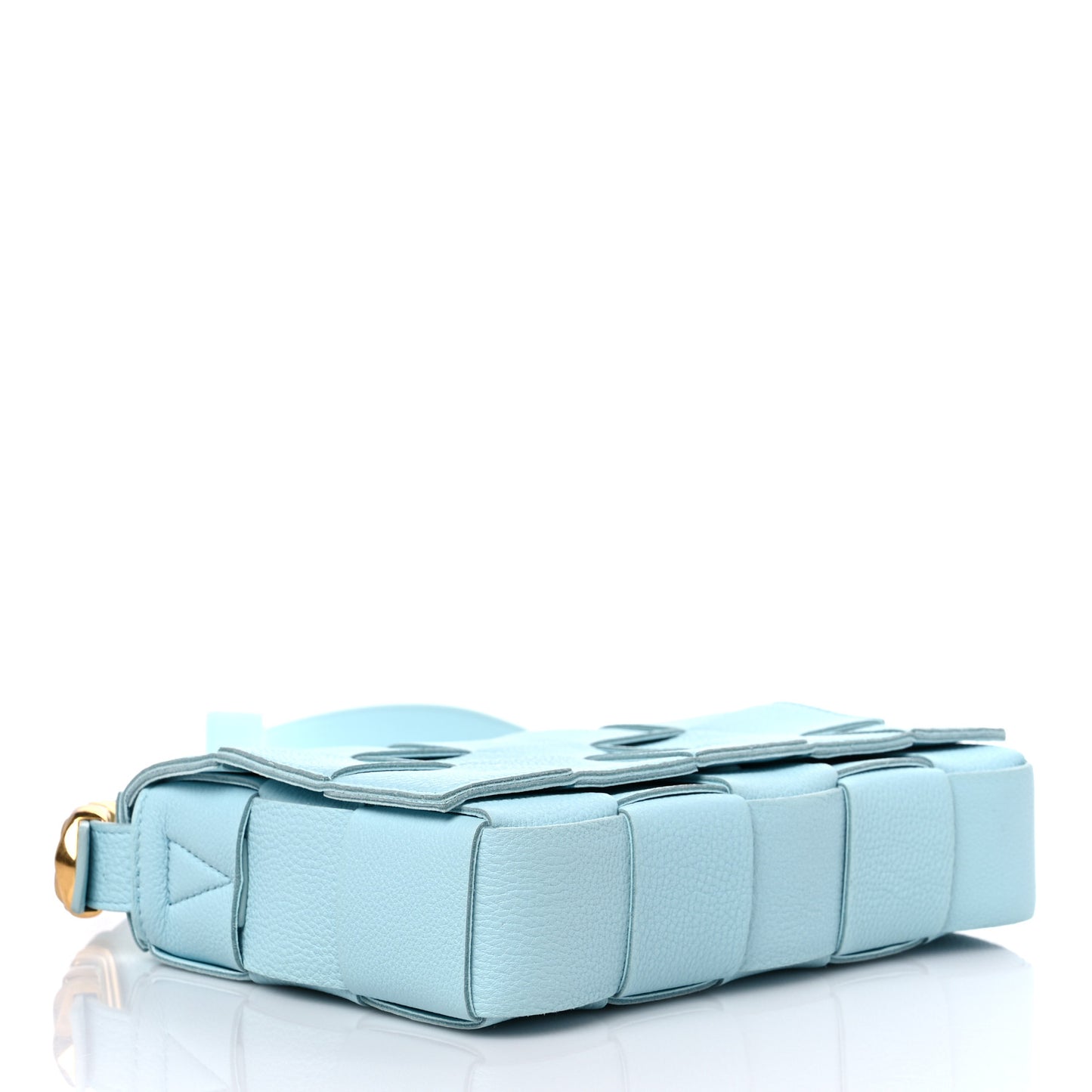 Grained Calfskin Maxi Intrecciato Cassette Crossbody Bag Pale Blue