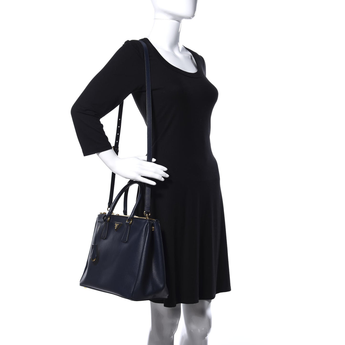 Saffiano Medium Galleria Double Zip Tote Baltico