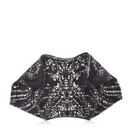 Alexander McQueen Silk Dandelion Print De Manta Clutch Black 1 of 9