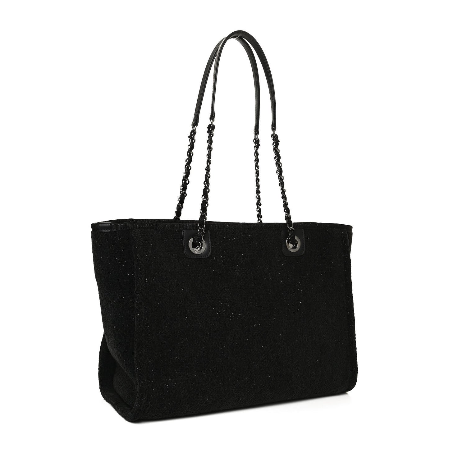 Lurex Canvas Small Deauville Tote Black