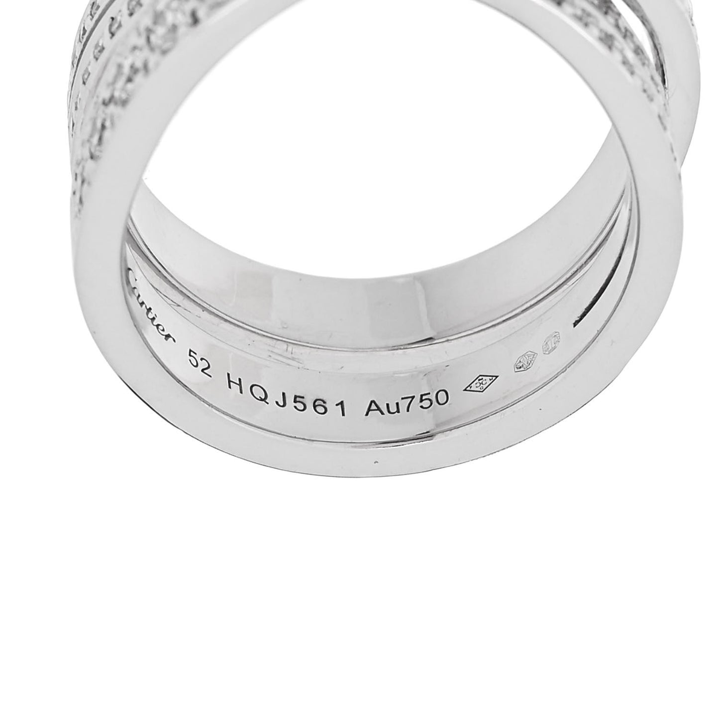 18K White Gold Diamond Etincelle de Cartier Ring 52 6