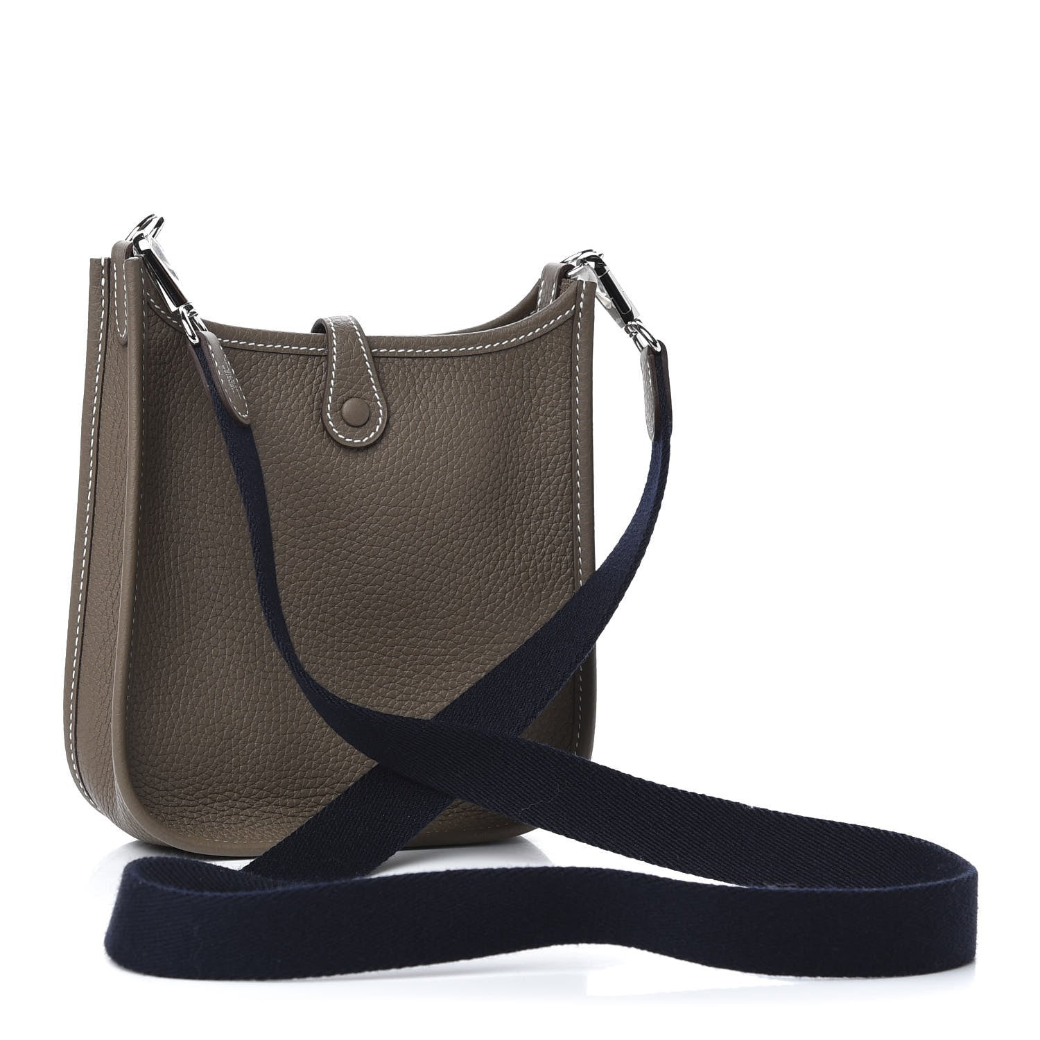 Hermes Taurillon Clemence Amazone Evelyne TPM Etoupe Bleu Indigo 3 of 10