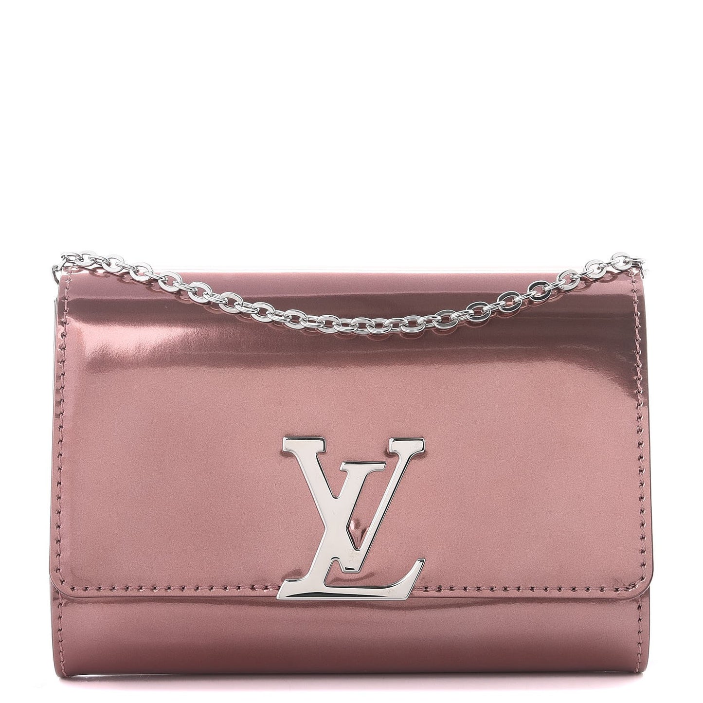 Patent Louise PM Chain Clutch Rose Cuivre
