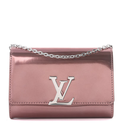 Louis Vuitton Patent Louise PM Chain Clutch Rose Cuivre 1 of 7
