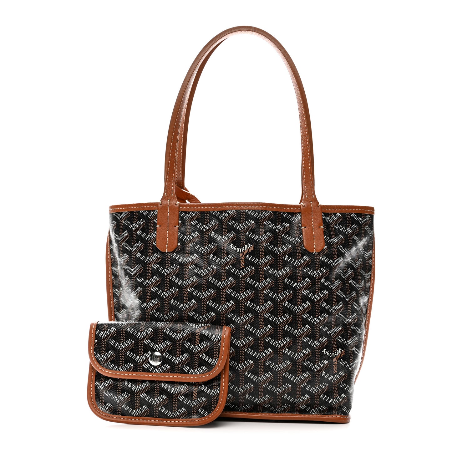 Goyardine Reversible Mini Anjou Black Gold