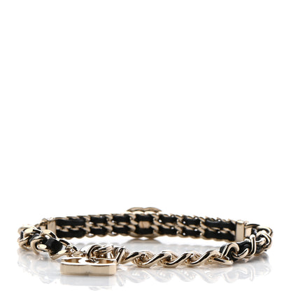 Chanel Lambskin Crystal CC Chain Bracelet Gold Black 3 of 5