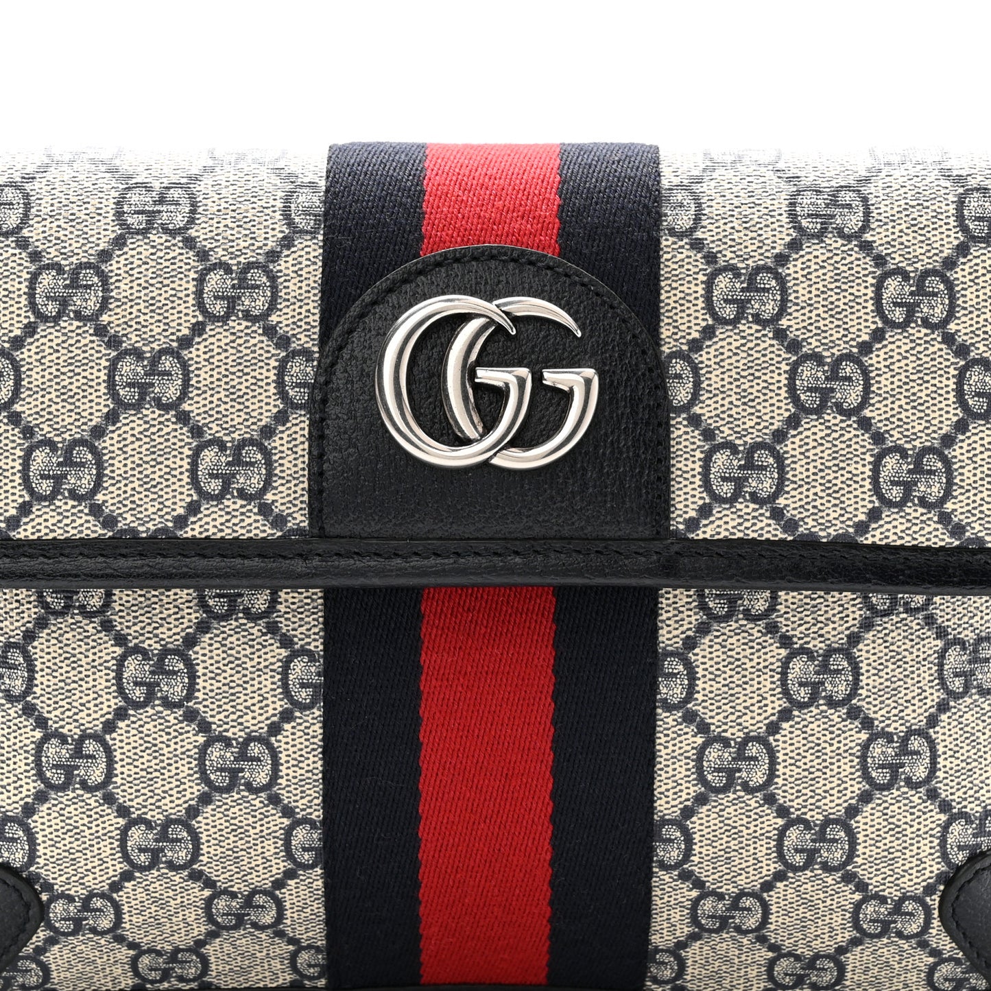 GG Supreme Monogram Web Small Ophidia Belt Bag  90 36 Beige Navy