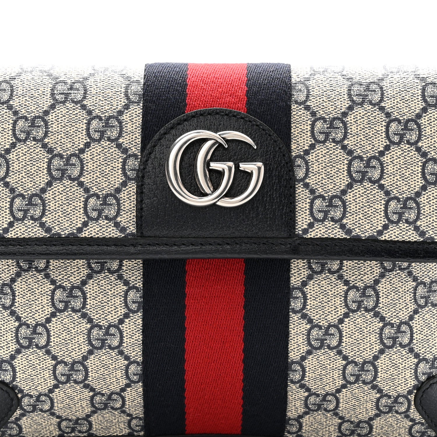 Gucci GG Supreme Monogram Web Small Ophidia Belt Bag  90 36 Beige Navy 7 of 9