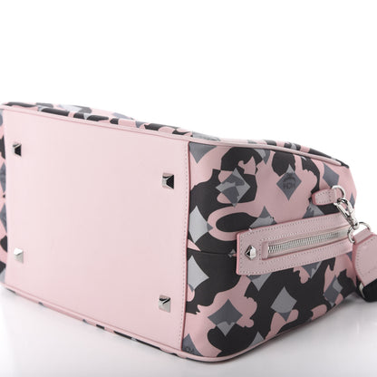 MCM Nylon Camo Top Handle Satchel Pink Blush 7 of 9